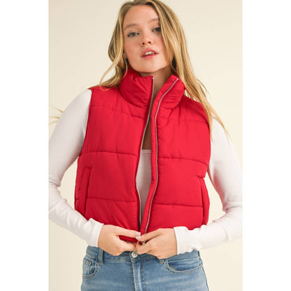 High Neck Zip Up Outerwear Vest