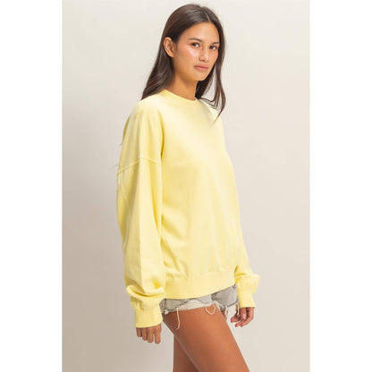 Ribbed Crew Neck Sweatshirt