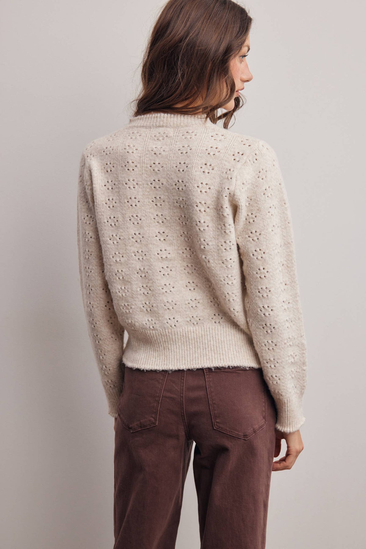 Pointelle Knit Button Cardigan FSW0069