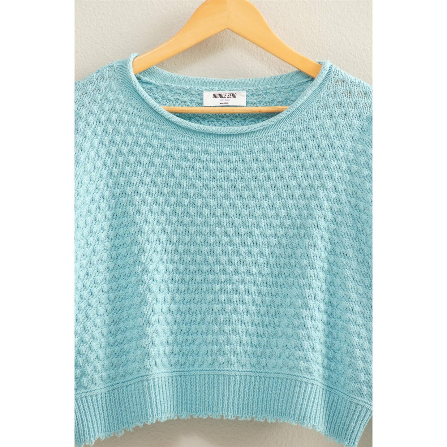 Textured Round Neck Long Sleeve Sweater