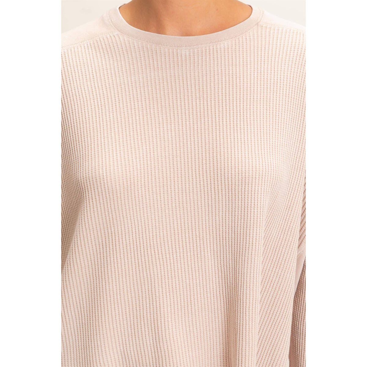 Oversized Mineral Washed Waffle Knit Top