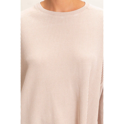 Oversized Mineral Washed Waffle Knit Top