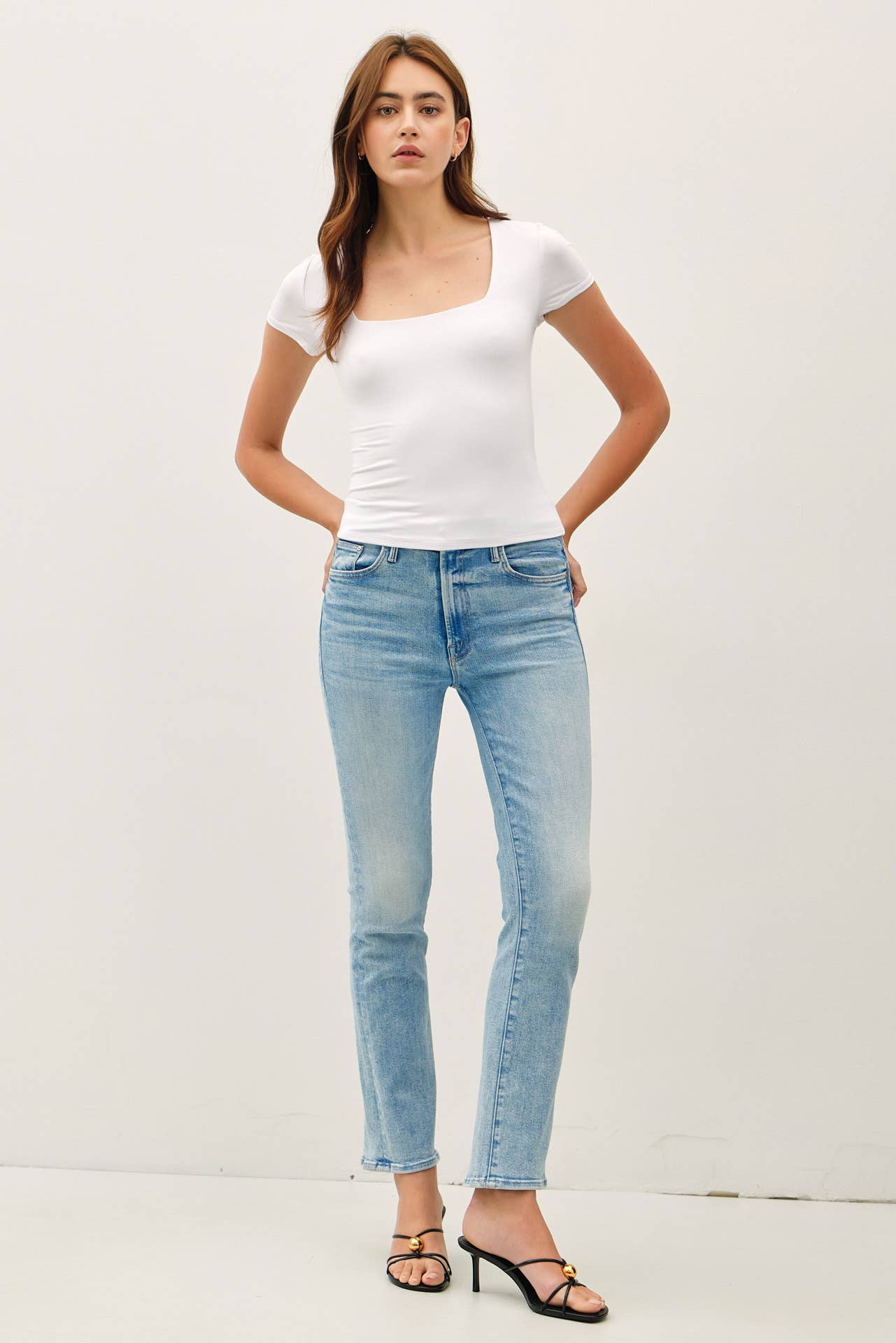 NEW SHADE[SOFT CORE] SQUARE NECK KNIT TEE