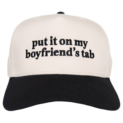 Put It On My Boyfriend's Tab Two-Toned Wholesale Vintage Hat