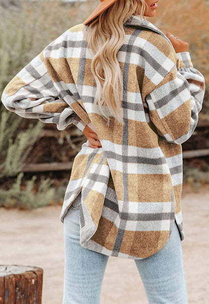 Women's Plaid Button