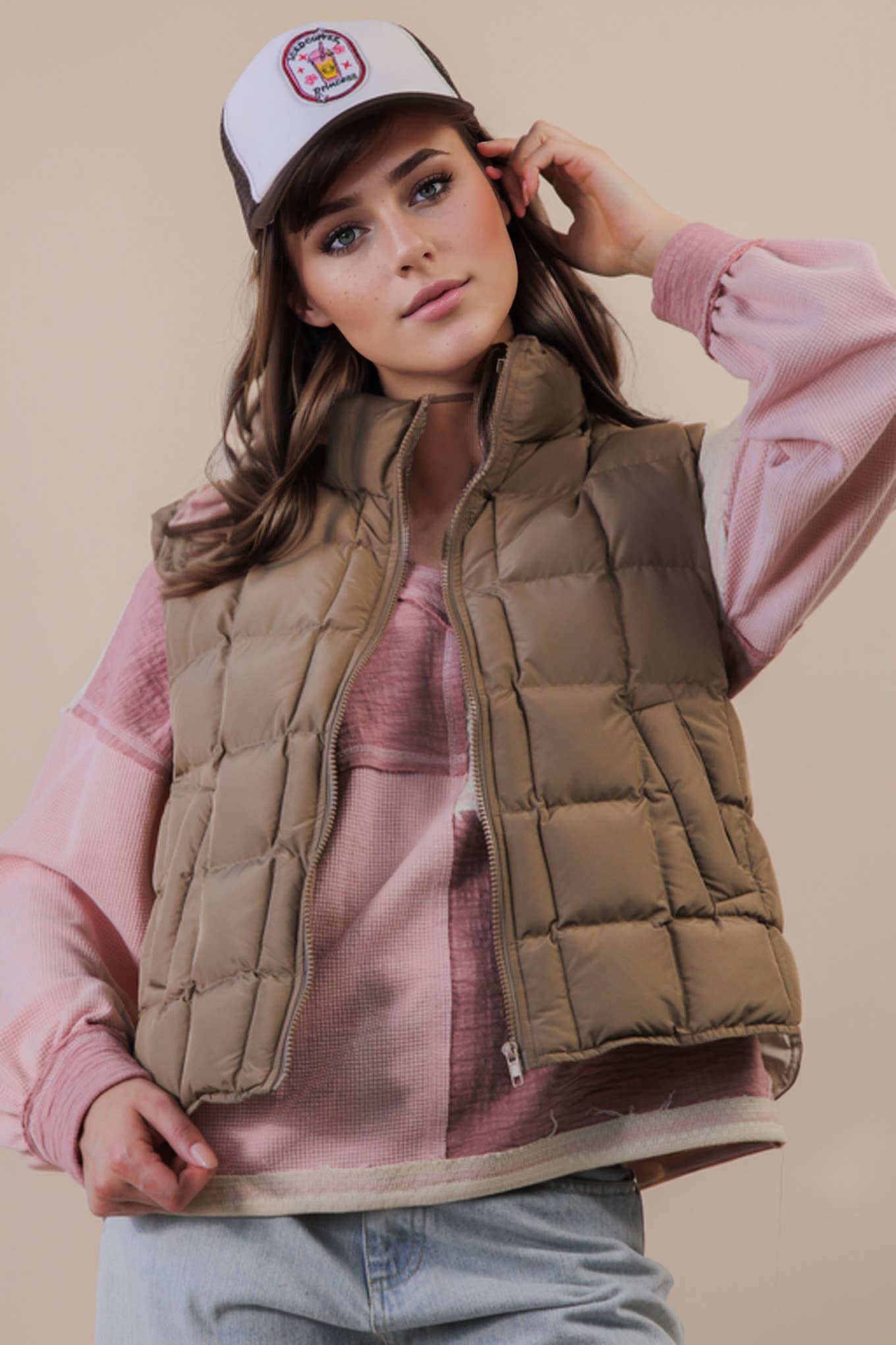 Solid & Leopard Puffer Padded Warm Vest