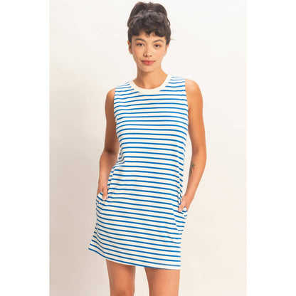 Striped Sleeveless Mini Dress