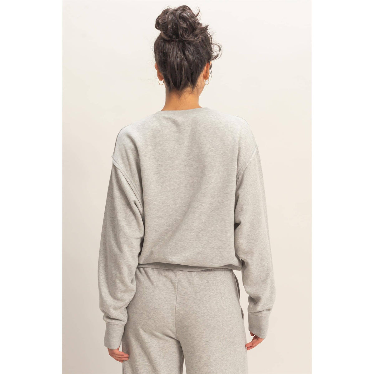 Raw Edge Detail Burnout Sweatshirt