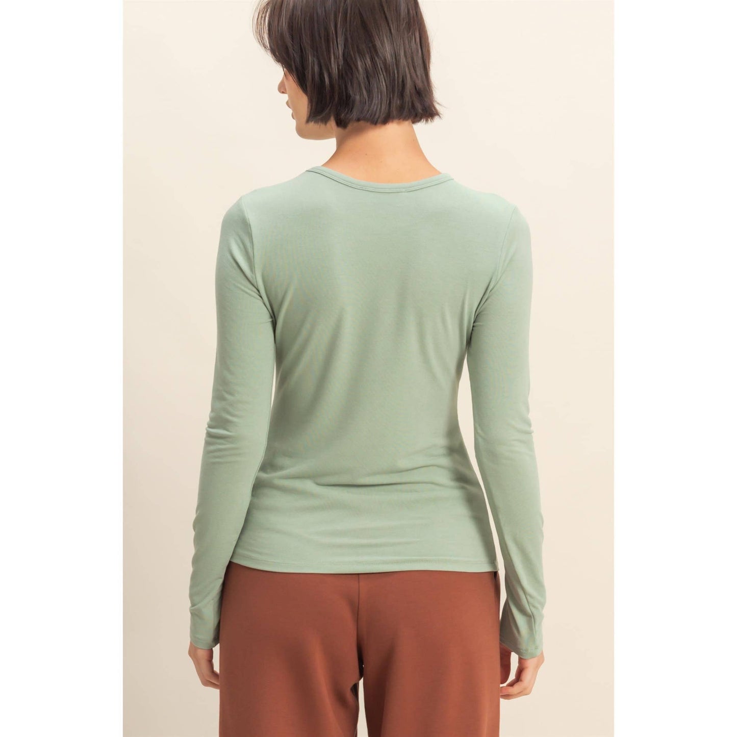 Basic Long Sleeve Crew Neck Top