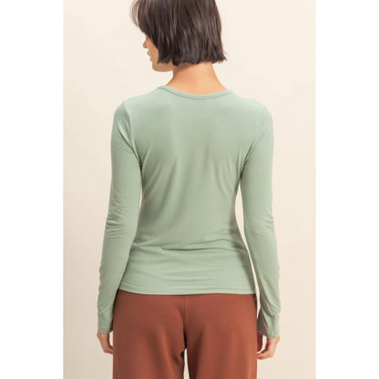 Basic Long Sleeve Crew Neck Top