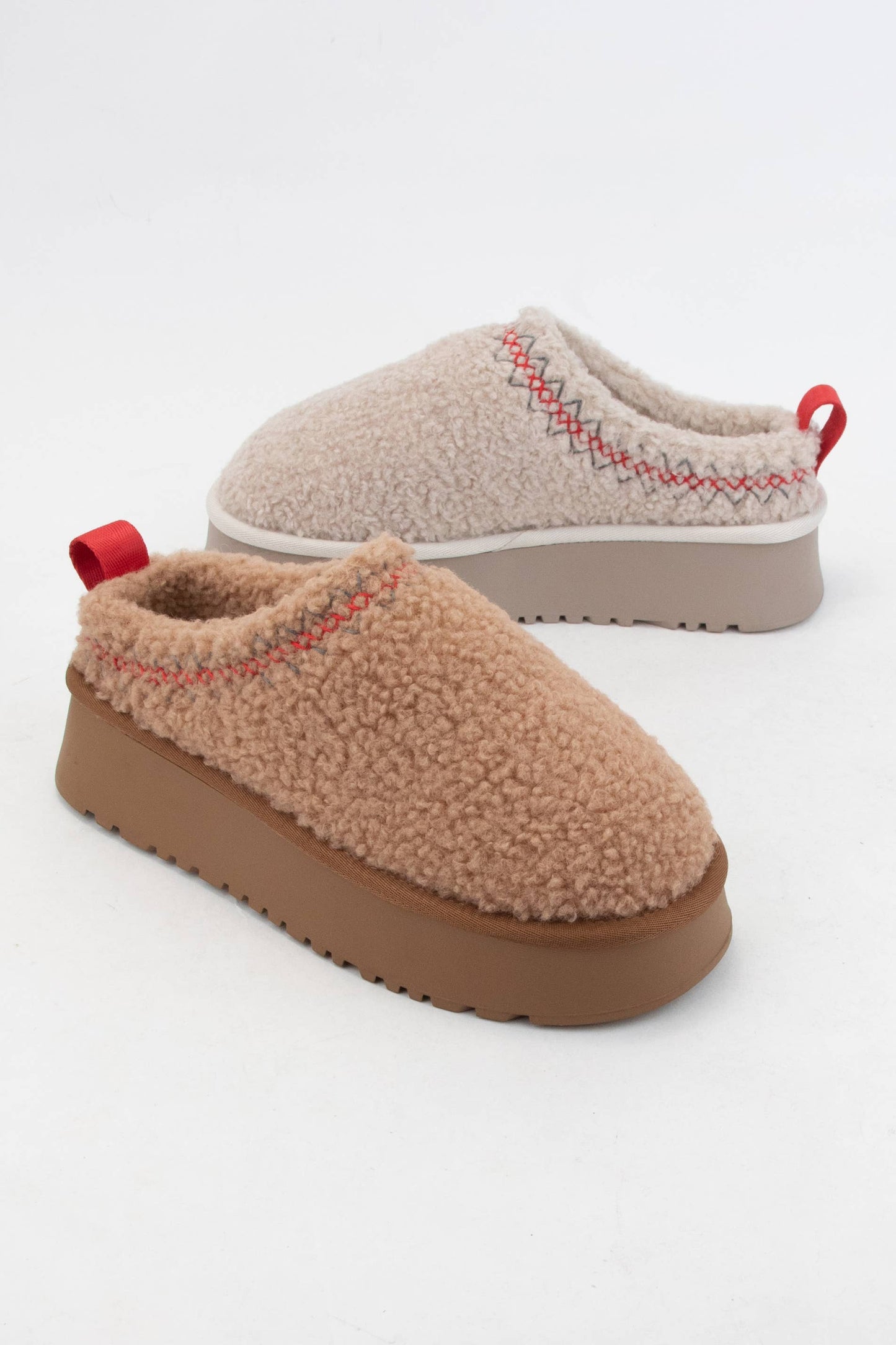 ISAAC BORG FUR PLATFORM SHERPA SLIPPERS