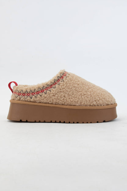 ISAAC BORG FUR PLATFORM SHERPA SLIPPERS