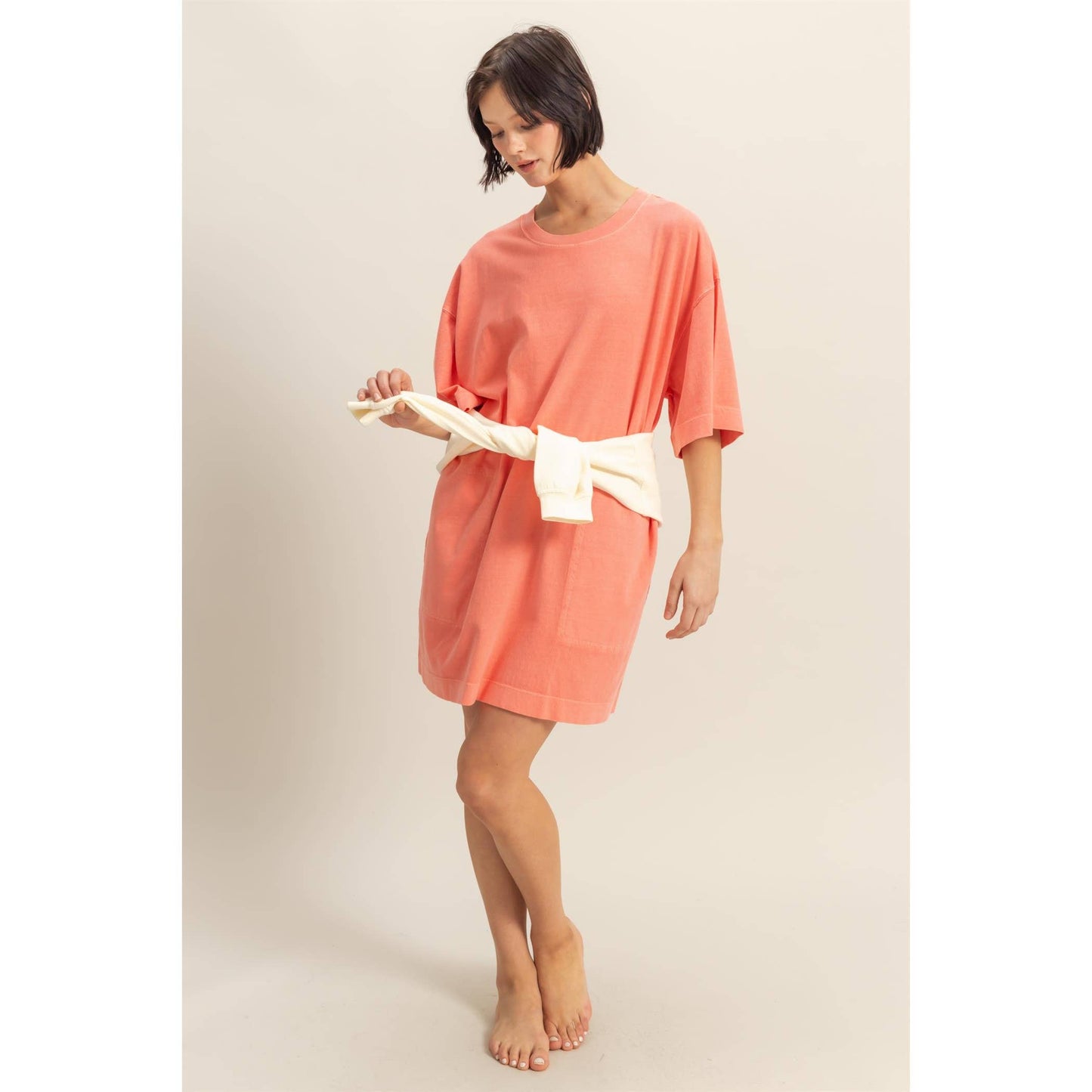 Short Sleeve Relaxed Fit T-Shirt Mini Dress