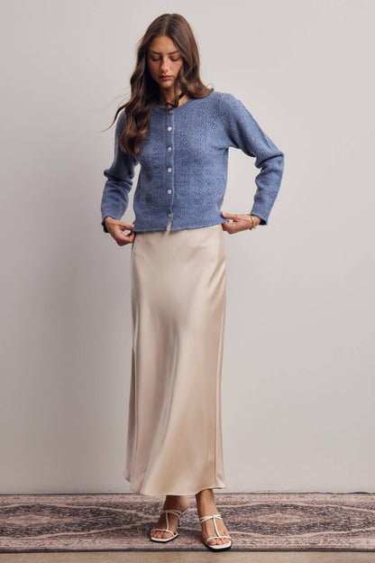 Pointelle Knit Button Cardigan FSW0069
