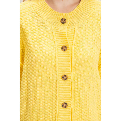 Textured Knit Button-Front Cardigan