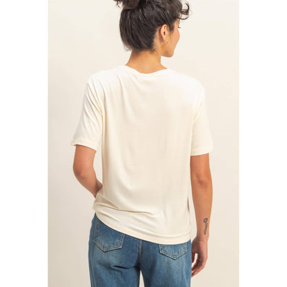 Classic Crew Neck Short Sleeve Pocket Top