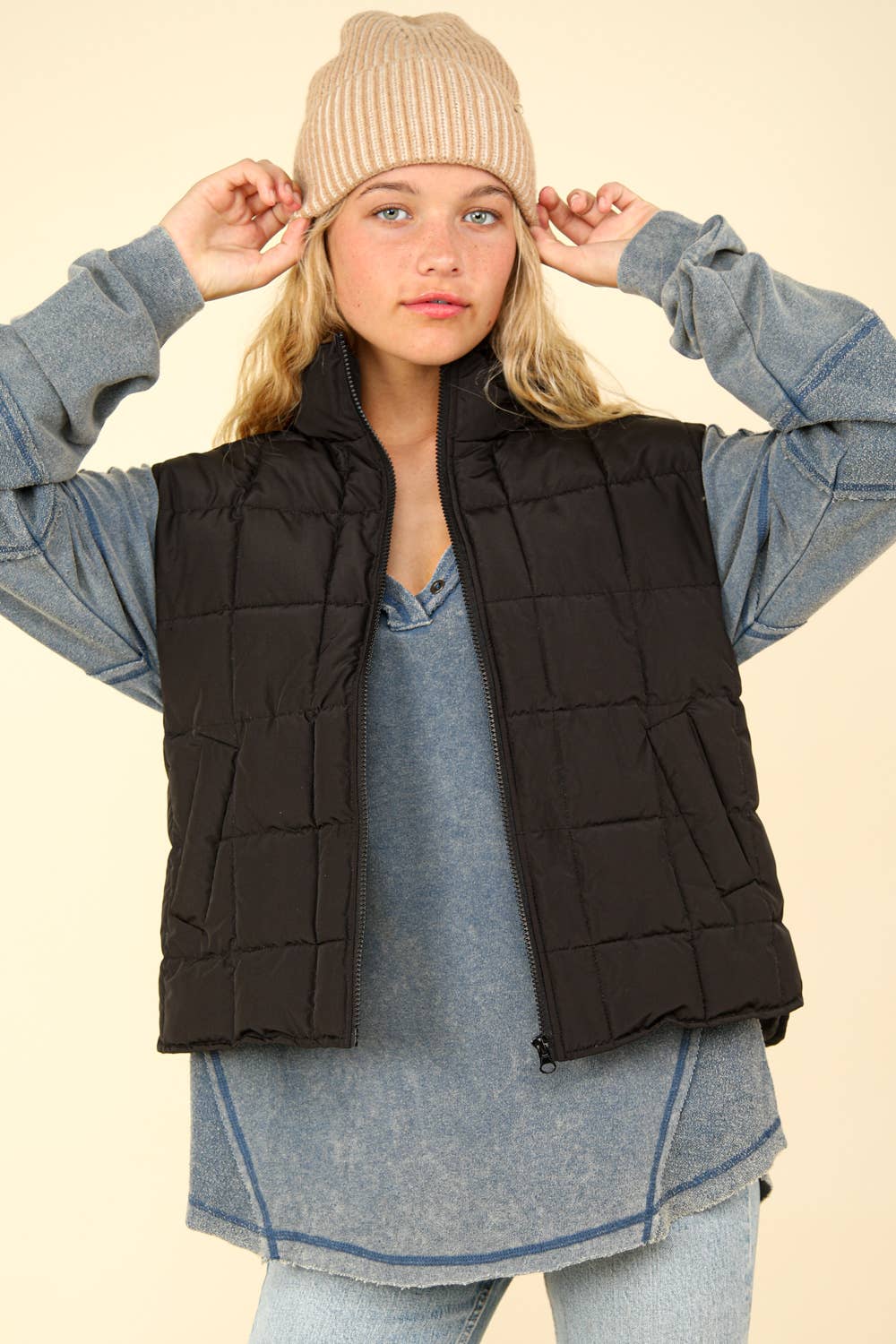 pink Puffer Padded Warm Vest