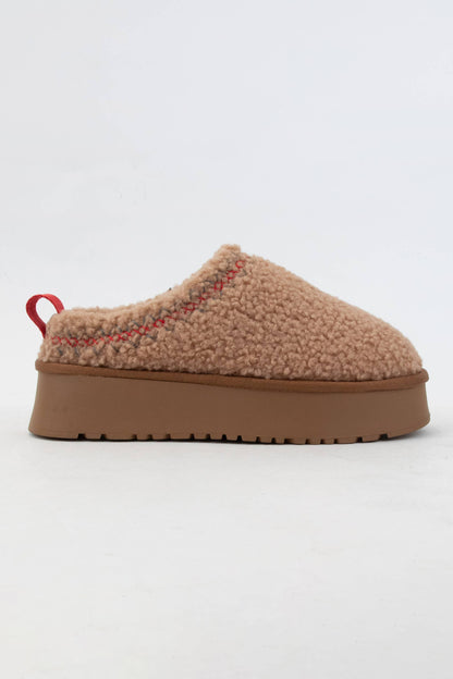 ISAAC BORG FUR PLATFORM SHERPA SLIPPERS