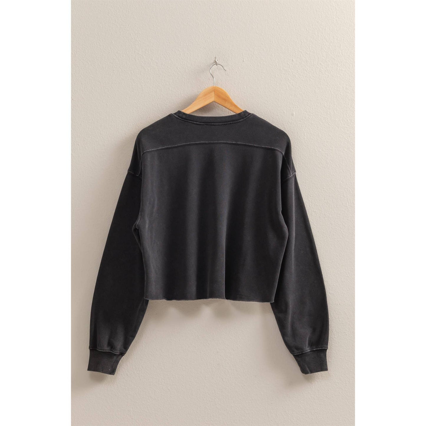 Mineral Washed Sweatshirt With Raw Hem