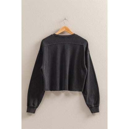 Mineral Washed Sweatshirt With Raw Hem