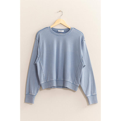 -Drop Shoulders Crewneck Sweatshirt