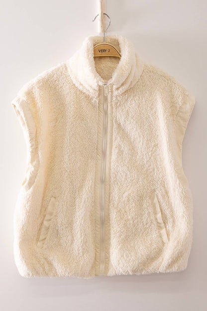 NJ90484-Cozy Sherpa Puffer Vest