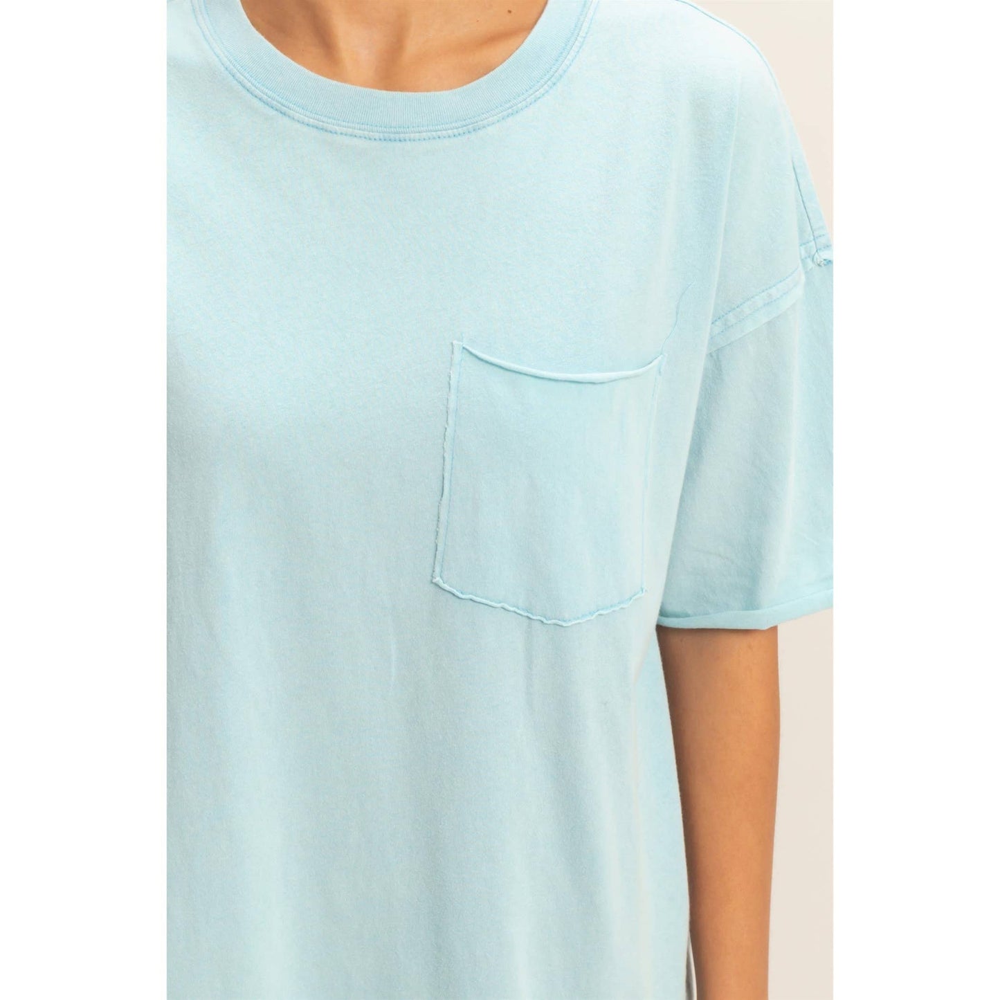 Washed Pocket Crew Neck T-Shirt