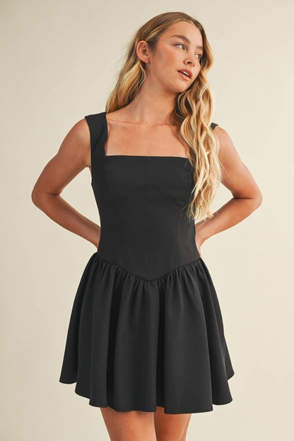 SQUARE NECK CORSET DRESS