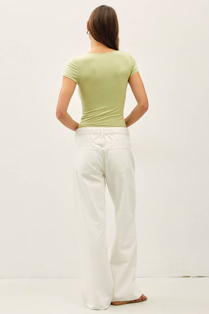NEW SHADE[SOFT CORE] SQUARE NECK KNIT TEE