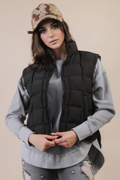 Solid & Leopard Puffer Padded Warm Vest