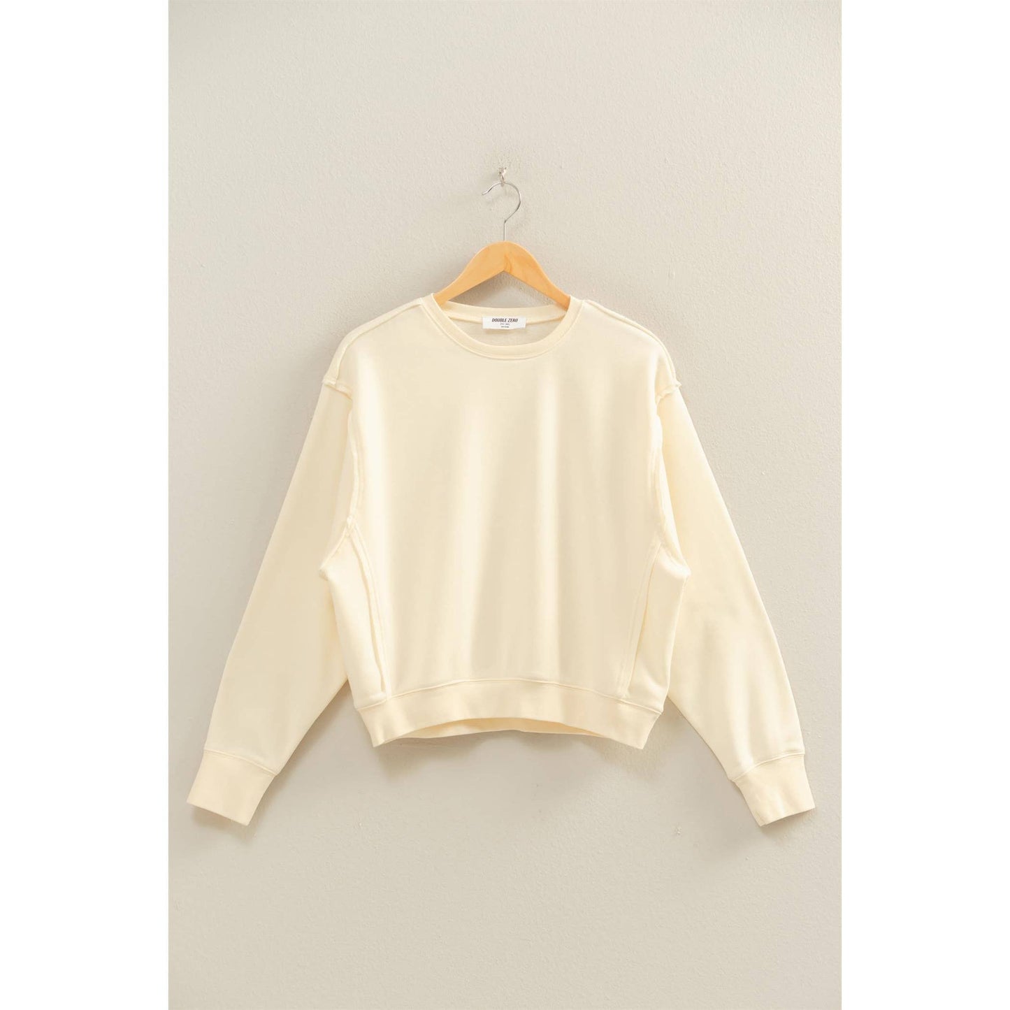 Raw Edge Detail Burnout Sweatshirt