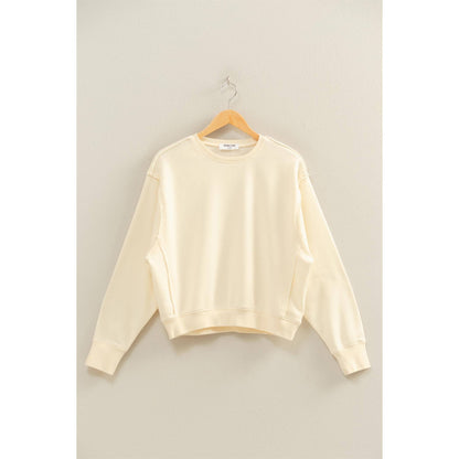 Raw Edge Detail Burnout Sweatshirt