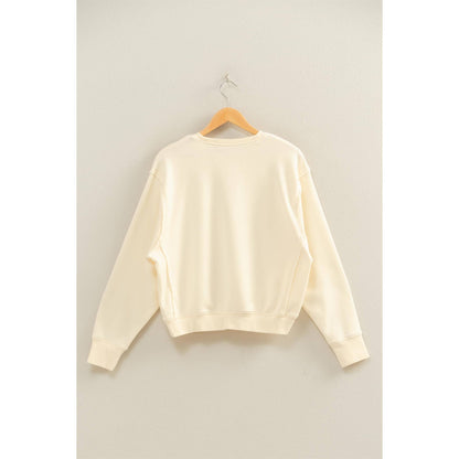 Raw Edge Detail Burnout Sweatshirt