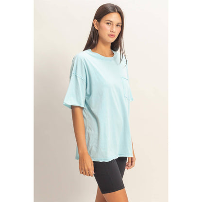 Washed Pocket Crew Neck T-Shirt