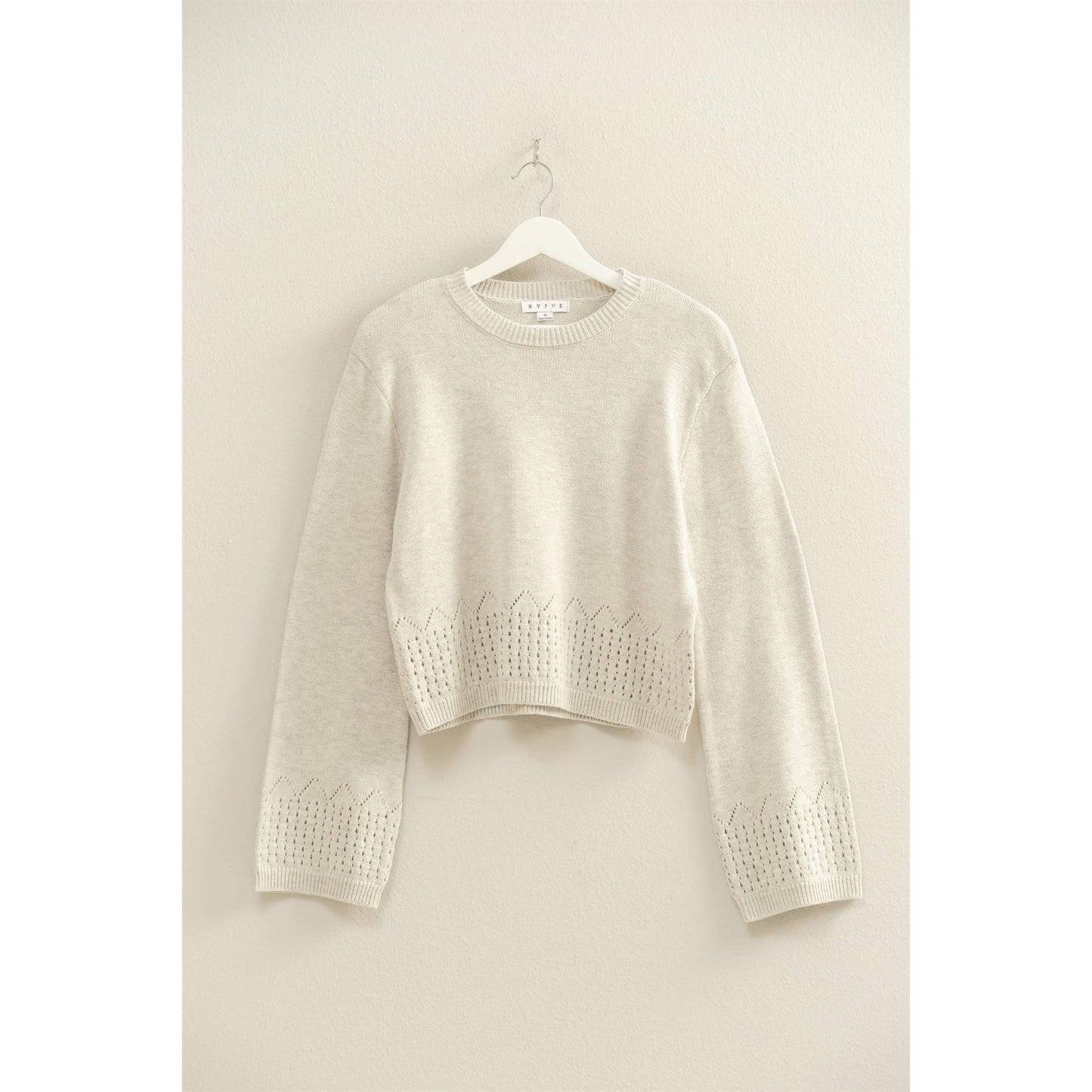 Betty Eyelet Detailed Long Sleeve Sweater