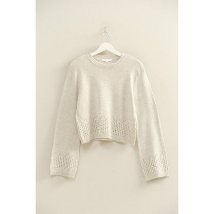 Betty Eyelet Detailed Long Sleeve Sweater