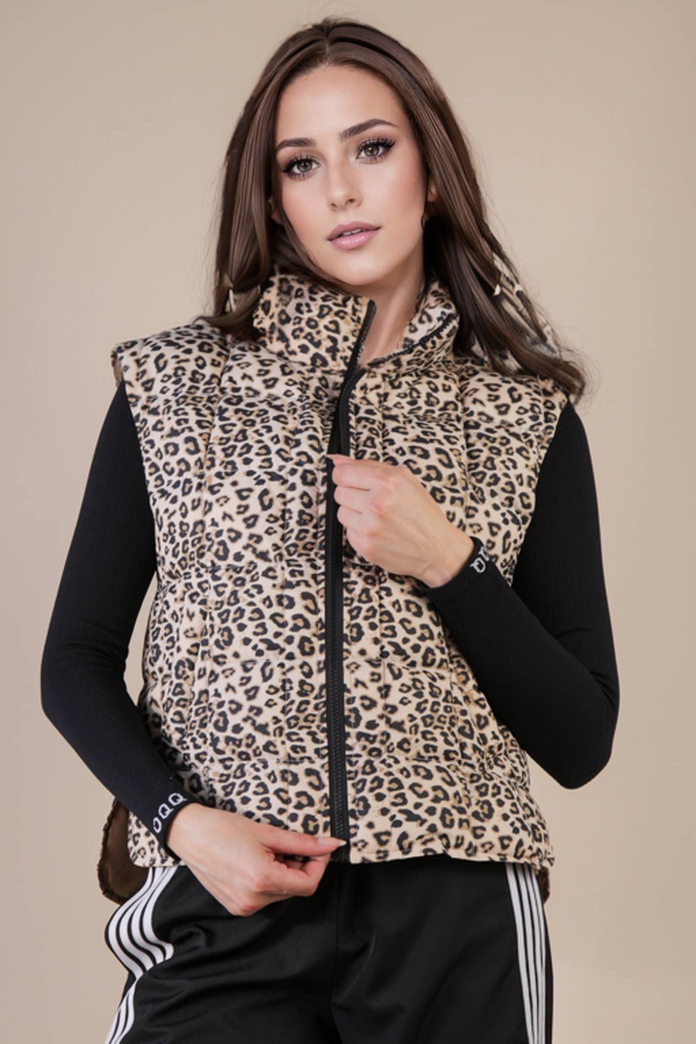 Solid & Leopard Puffer Padded Warm Vest