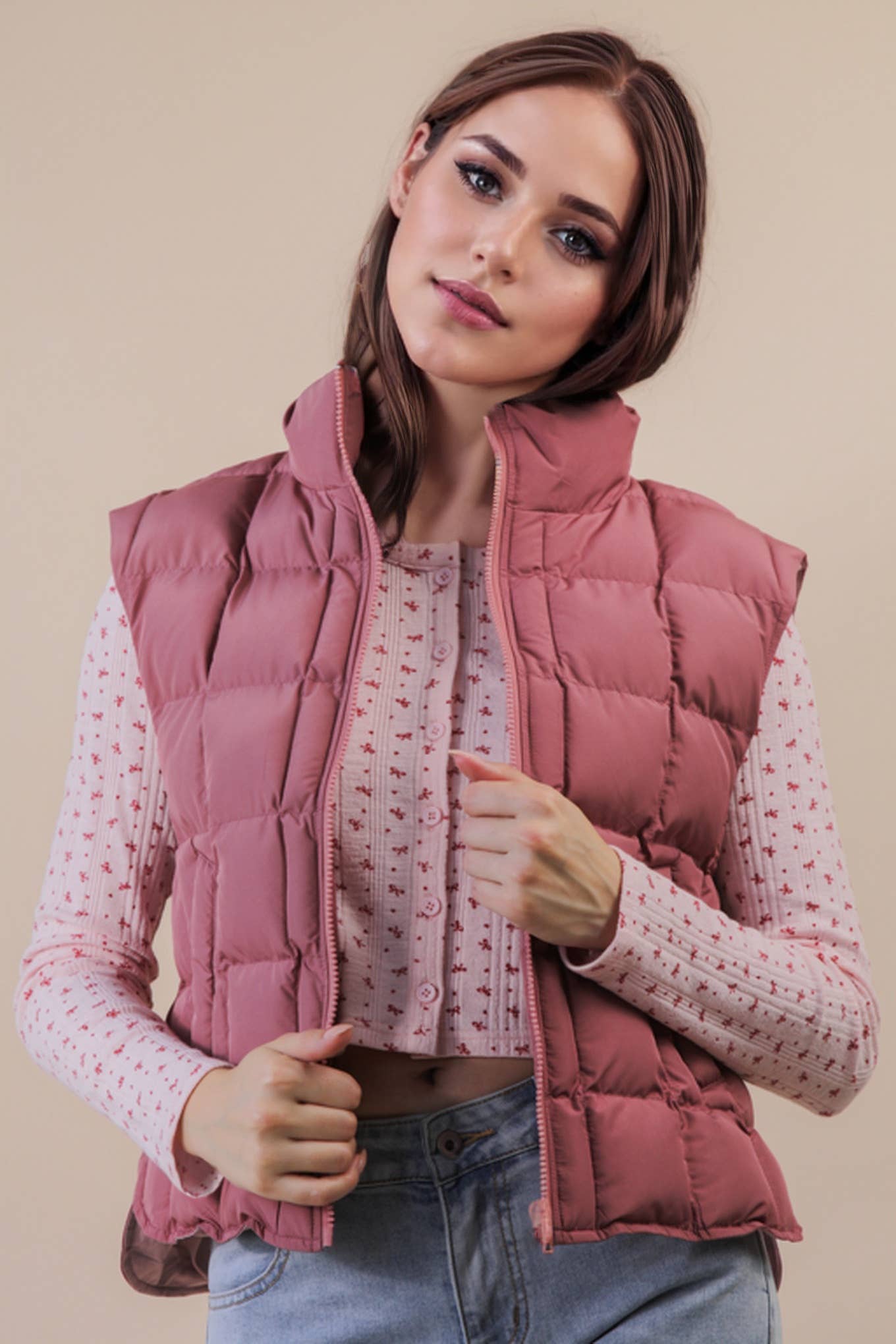 Solid & Leopard Puffer Padded Warm Vest