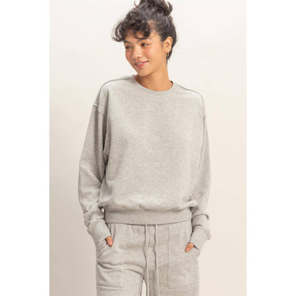 Raw Edge Detail Burnout Sweatshirt