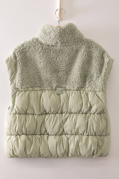 NJ90484-Cozy Sherpa Puffer Vest