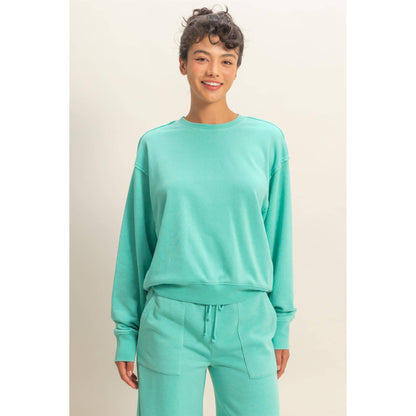 Raw Edge Detail Burnout Sweatshirt