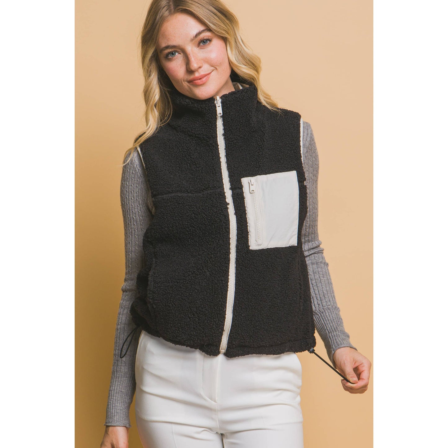 Reversible Fleece Vest With Pockets