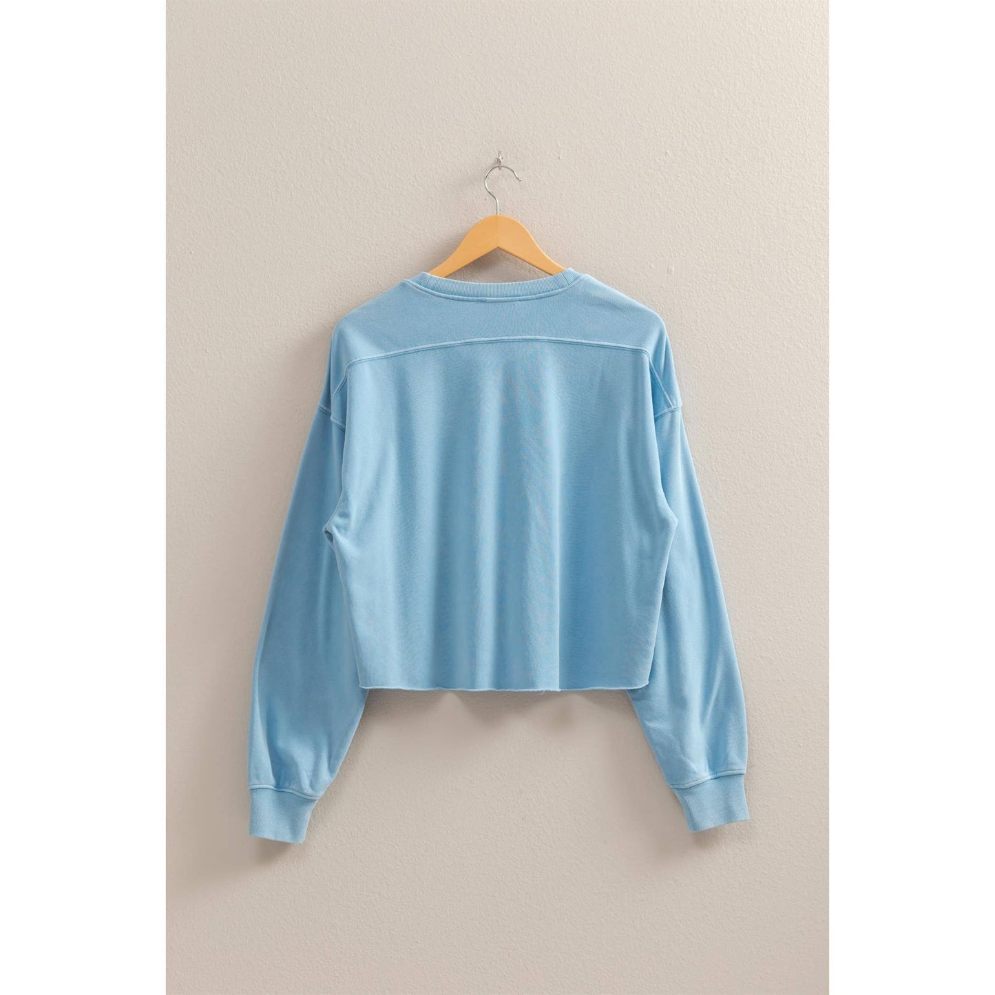 Mineral Washed Sweatshirt With Raw Hem