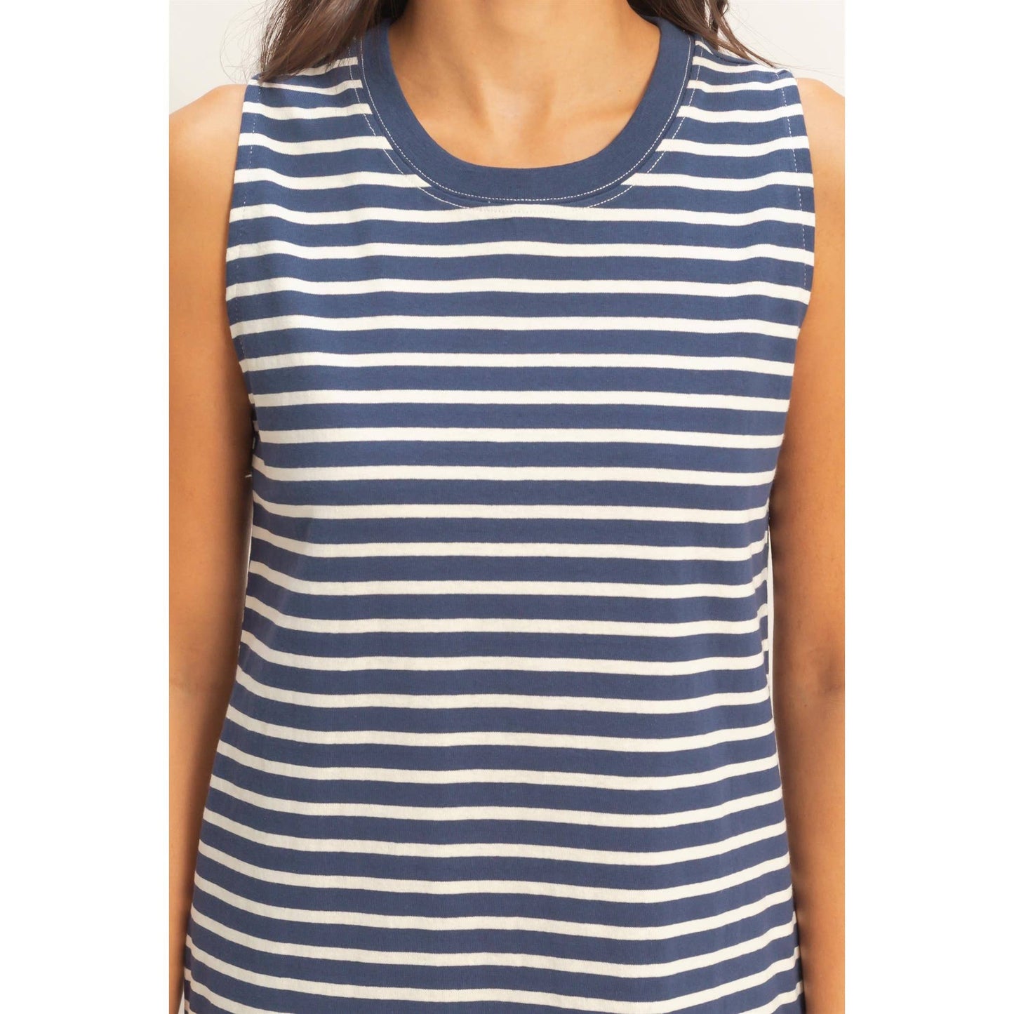 Striped Sleeveless Mini Dress