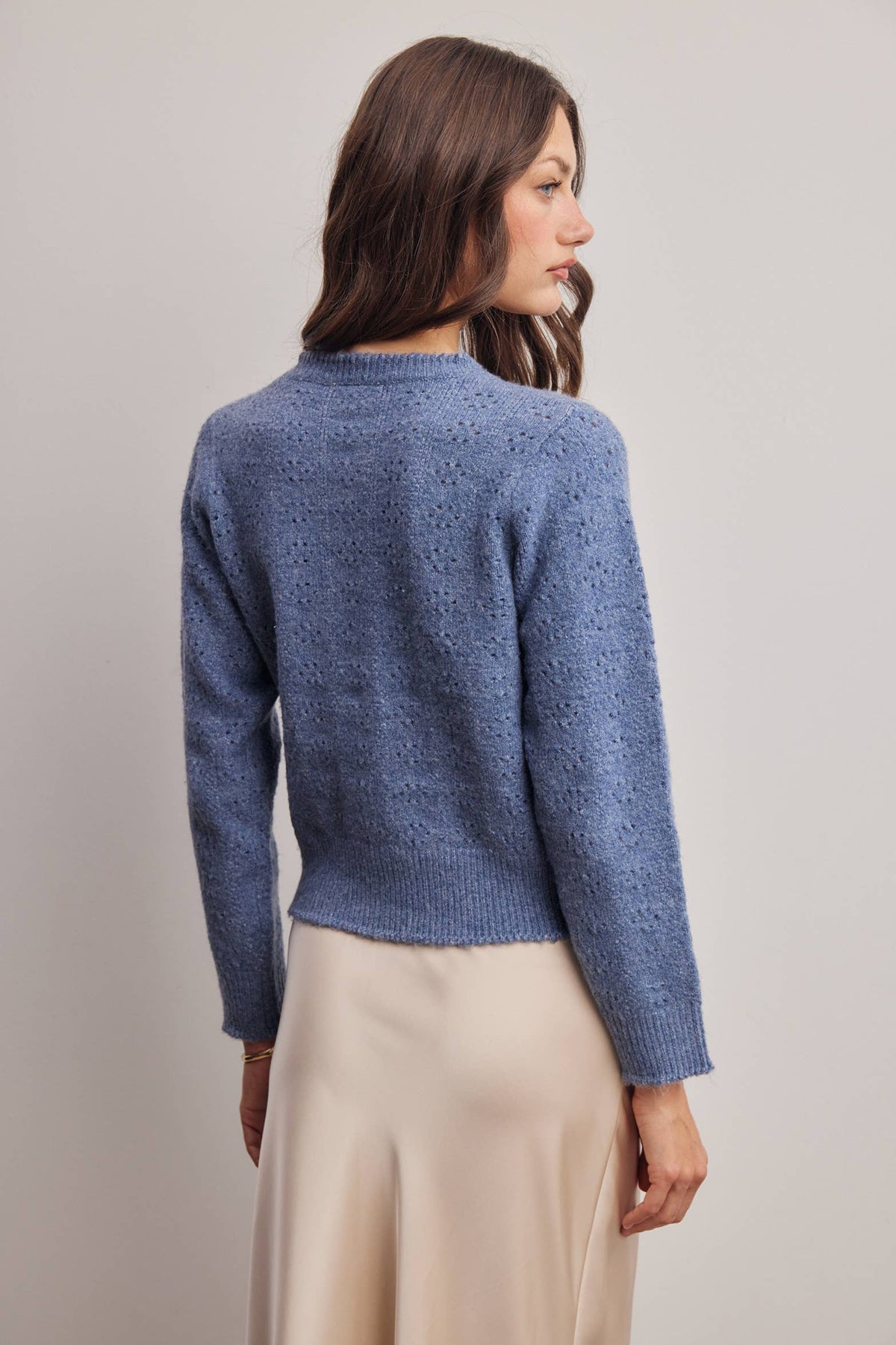 Pointelle Knit Button Cardigan FSW0069