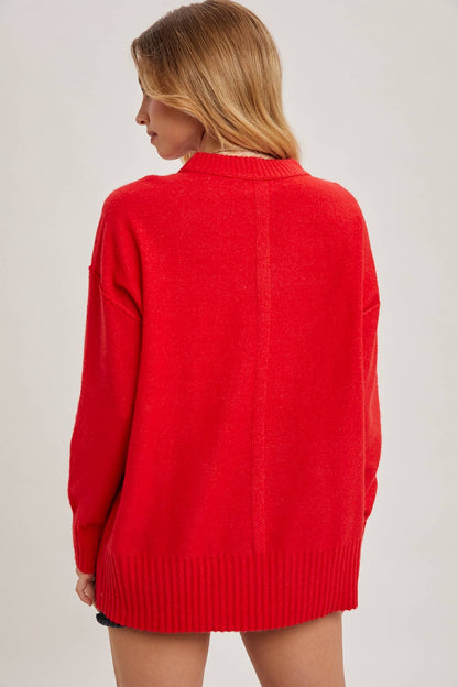 CREW NECK KNIT SWEATER PULLOVER HOLIDAY