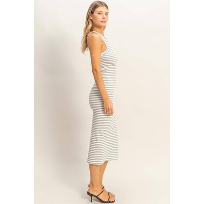 Striped Ribbed Tank Dress