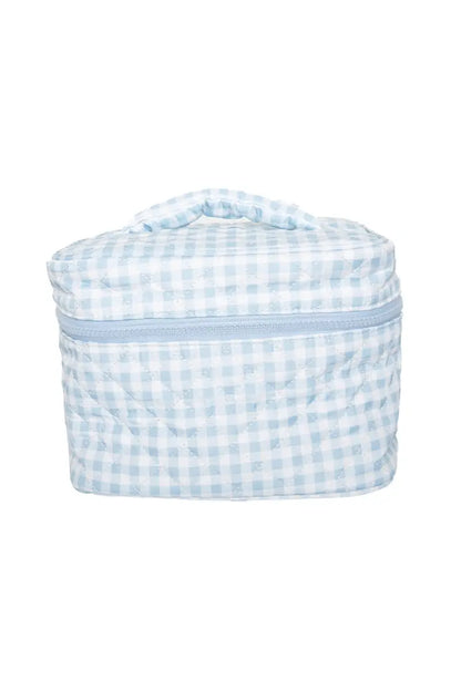 Light Blue Plaid Make Up Bag