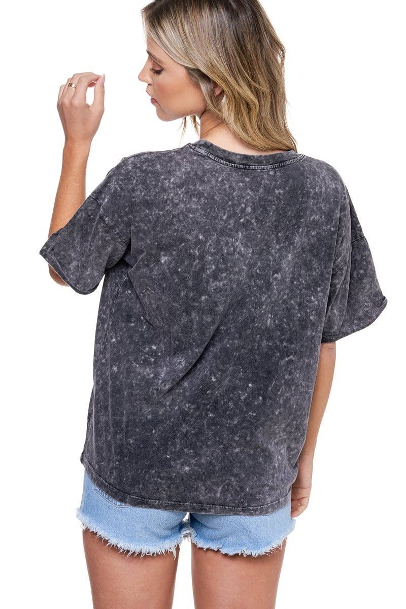 PUFF' Rock N Roll Leopard Graphic S/S Mineral Washed Tee