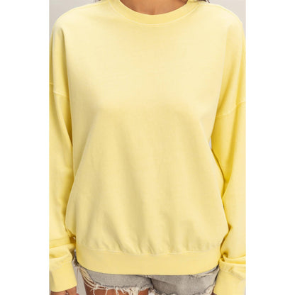 Ribbed Crew Neck Sweatshirt
